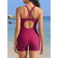 thumbnail image 3 of Alove Womens Boyleg One Piece Swimsuits with Built in Bra Crisscross Back Athletic Swimwear Keyhole Bathing Suit, 3 of 7