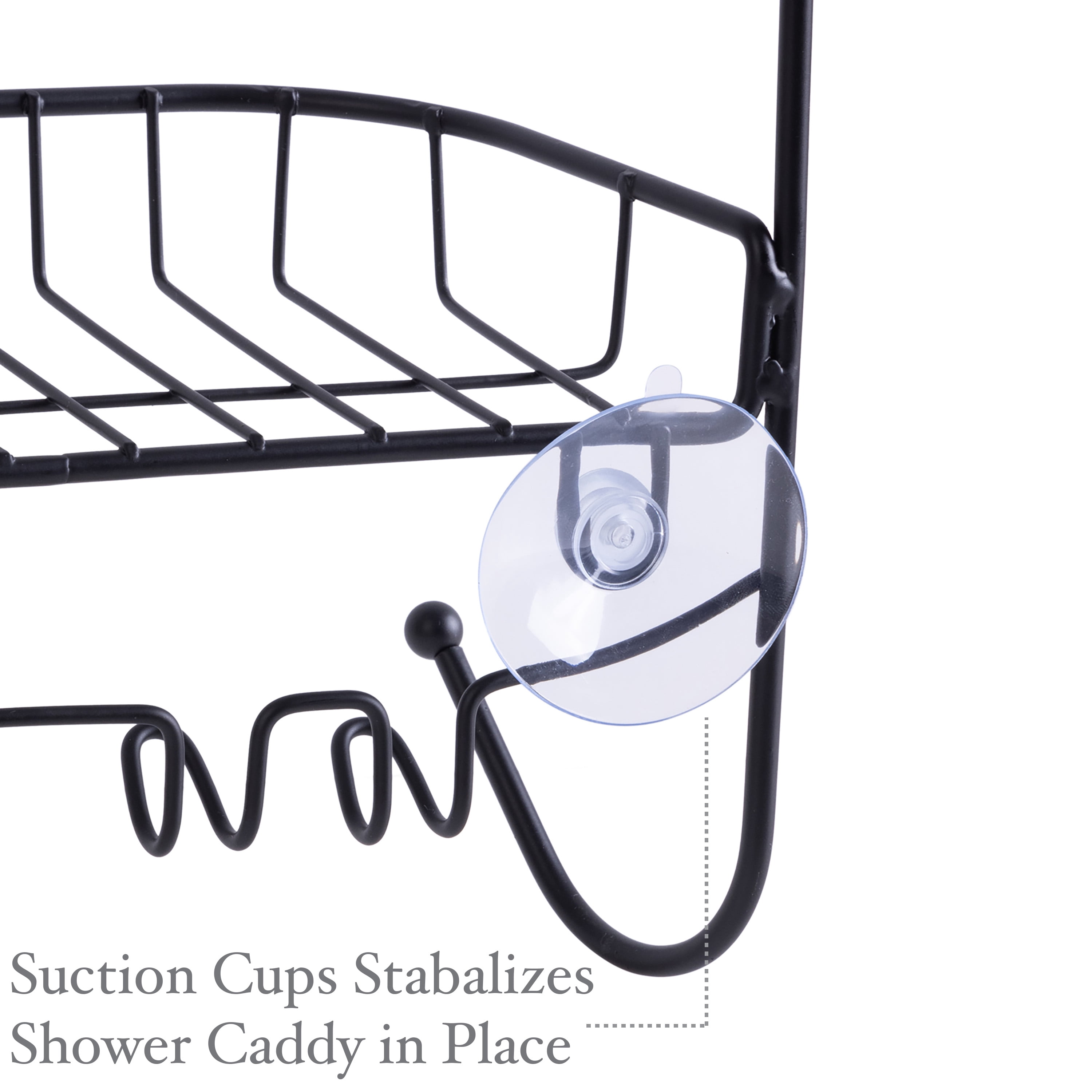 Bath Bliss Contour Shower Caddy, Iron, Matte Black