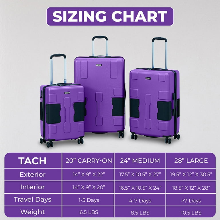 TACH V3 Connectable Spinner Suitcase, 3 Piece Set, TSA Approved