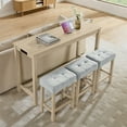 thumbnail image 4 of Aukfa 59" Bar Table Set with Charging Station, 4-Piece Counter Height Kitchen Island Set,3 Upholstered Stools,Light Oak, 4 of 8