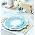 thumbnail image 6 of " OCCASIONS " 120 Plates Pack,(60 Guests) Heavyweight Wedding Party Disposable Plastic Plates -60 x 10.5'' Dinner + 60 x 8'' Salad/Dessert Plate (Imperial Aqua/Gold)), 6 of 11