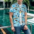 thumbnail image 6 of Lsque Animal Pirate Pattern Mens Polo Golf Shirts Funny Graphics Shorts Sleeve Button Shirts Baseball T-shirt-X-Large, 6 of 7