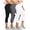 3 Pack, Black & Grey & White, variant on Cadmus Womens 3 Pack High Waist Tummy Control Capri Yoga Leggings with Pockets, Black/Grey/Navy Blue, 2XL