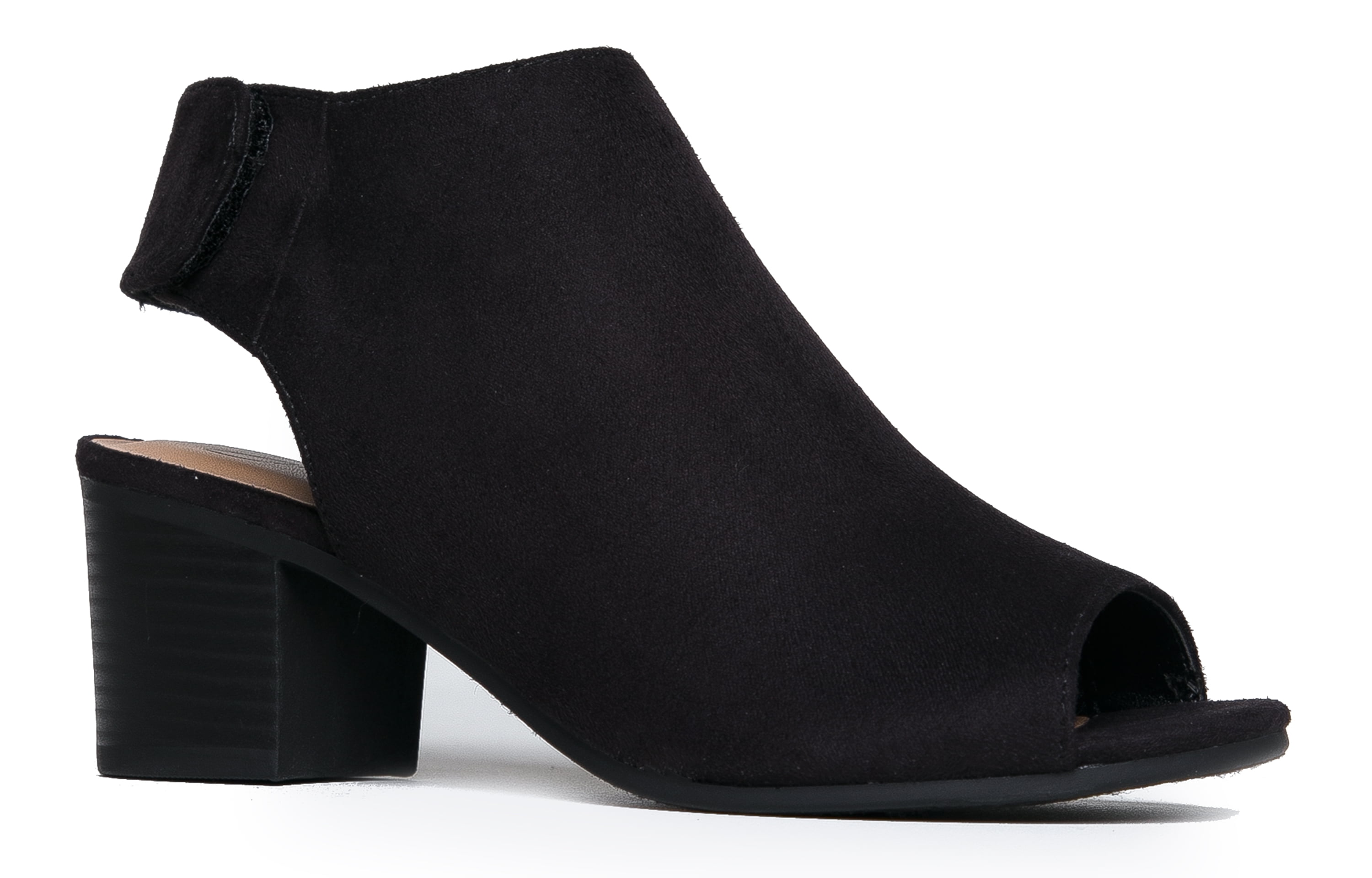 peep toe ankle boots low heel