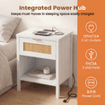 thumbnail image 5 of Giantex Rattan Nightstand, Wood Bedside End Table w/USB Ports for Bedroom, White, 5 of 9