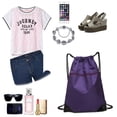 thumbnail image 3 of Drawstring Backpack Gym Bag Sackpack String Sack Pack Bags, 3 of 5