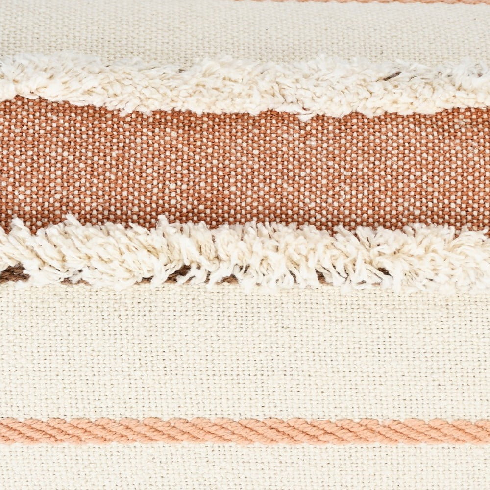 Harlow Hill Hand-stitched White/Brown Stripe All-Natural Cotton Pillow Cover