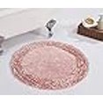 thumbnail image 3 of Better Trends BARR30RPI Better Trends Shaggy Border Collection 100% Cotton 30' Round Bath Rug in Pink, 3 of 4