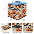 thumbnail image 3 of RATGDN Collapsible Fabric Cube Storage Bin with Double Handles for Living Room Bedroom Office Black - Pumpkin Flying Black Bat, 3 of 6