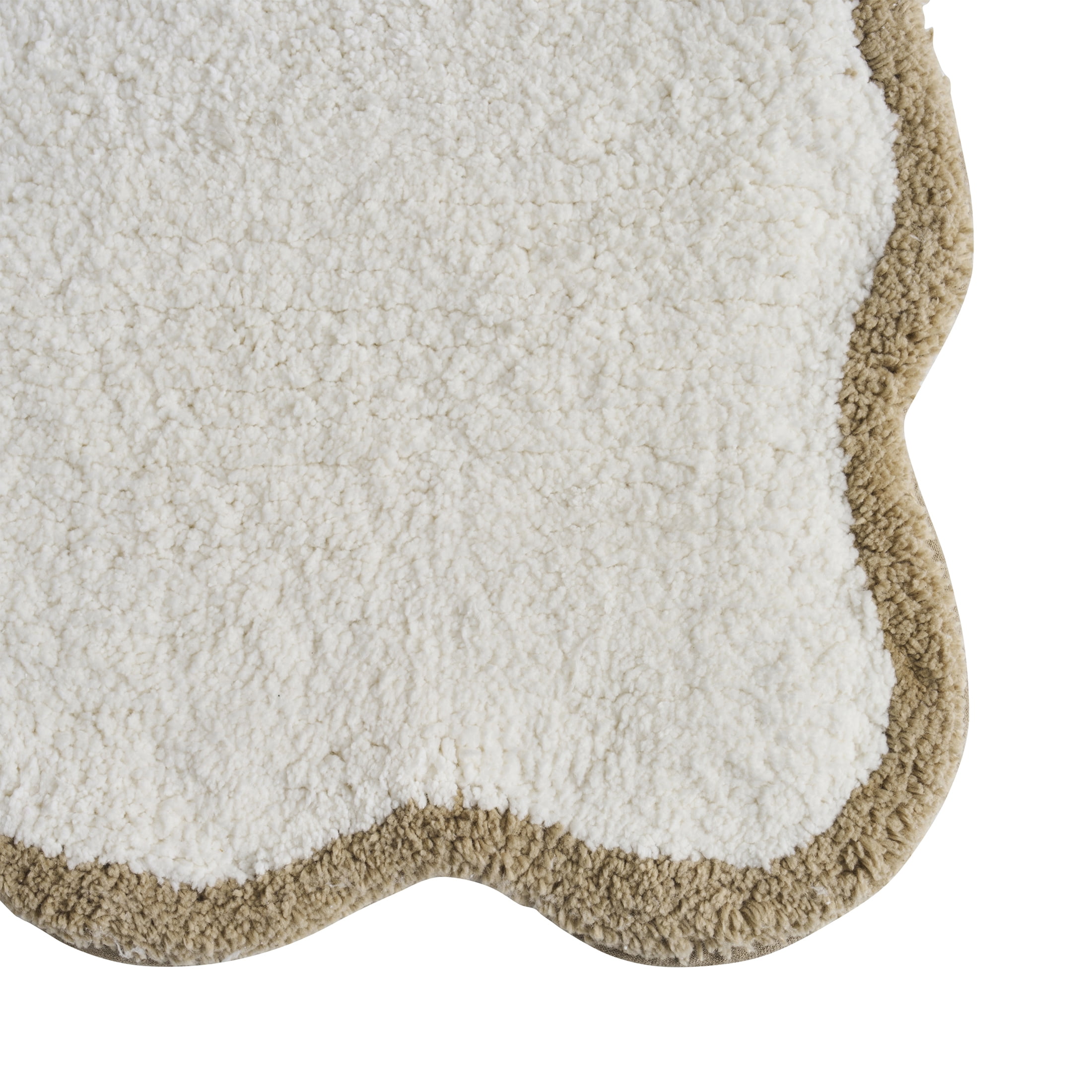 My Texas House Whitney Ivory Scallop Cotton Bath Rug, 20" x 32"