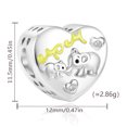 thumbnail image 5 of 925 Sterling Silver Two Elephants Heart Charm Bead for Bracelet Charms Bangle Pendant Jewelry, 5 of 5
