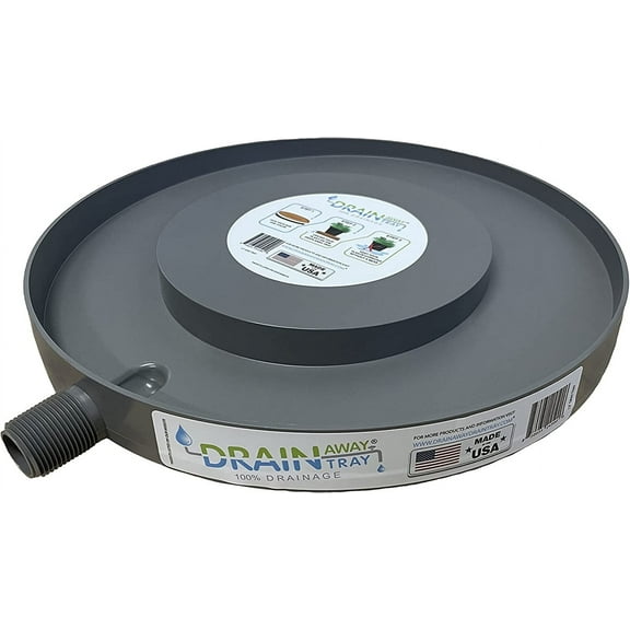 22 x 22 inch Gray Plastic Drain Away Garden Plant Drain Tray