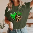 thumbnail image 5 of Inverlee Happy St Patrick's Day Tshirts Women 2025 Lucky Four Leaf Clover Graphic T Shirts Oversized Short Sleeve Shirts Blouses Irish Outfit Crew Neck Holiday T-shirt Tops, 5 of 6