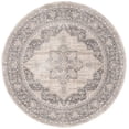 thumbnail image 4 of SAFAVIEH Brentwood Collection Area Rug - 5' Round, Cream & Grey, Medallion Distressed Design, Non-Shedding & Easy to Clean, Ideal, 4 of 5