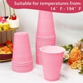 thumbnail image 3 of JJEAN-100 Pack Pink Plastic Cups, 16 oz Pink Disposable Cups, pink Solo Cups Heavy Duty for Party Birthday Wedding Picnic Easter Party, 3 of 4