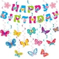 thumbnail image 1 of Conjunto de decoración de fiesta de cumpleaños de mariposa Ormromra HMHZ655, 1 of 1