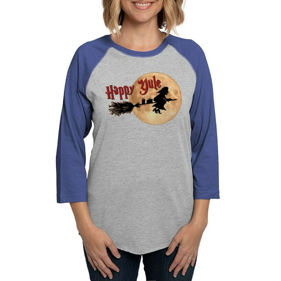 CafePress - Happy Yule Women's Baseball T Shirt - Womens Baseball Tee