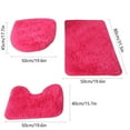 thumbnail image 3 of Foqnuq 3-Piece Soft Non-Slip Bathroom Carpet Set | Absorbent Bath Mat & U-Shaped Toilet Rug | Modern Decorative Bathroom Floor Mats for Home Use, 3 of 8