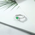 thumbnail image 4 of Gem Stone King 925 Sterling Silver Green Nano Emerald and White Opal Bypass Ring for Women (0.79 Cttw, Gemstone May Birthstone, Round 4MM, Available in Size 5, 6, 7, 8, 9), 4 of 5