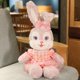 thumbnail image 2 of Cute / Soft / Cartoon / Rabbit Plush Toy / Rabbit Doll with Flower Skirt and Bow / Children's Birthday Gift / Christmas Giftstyle265cm Deng Xun unisex, 2 of 2