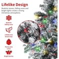 thumbnail image 4 of HOBLOC Pre-Lit Artificial Christmas Tree, 6.5 Ft Snow Flocked Xmas Tree with 500 Colorful Led Lights, 928 Branch Tips, Metal Stand Holiday Prelit Christmas Tree for Home, Party Decoration, 4 of 6