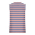thumbnail image 3 of ZCFZJW Mens Sports Tank Tops Striped Color Block Printed Summer Sleeveless Round Neck Athletic Gym Bodybuilding Fitness Shirts for Beach Running Workout Pink M, 3 of 4
