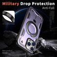 thumbnail image 4 of Dteck for iPhone 13 Pro Max Case, Magnetic for Car Holder Mount Holder 360 Degree Rotated Kickstand Ring Heavy Duty Protection Hard Rugged Protective Phone Cover, Purple, 4 of 6