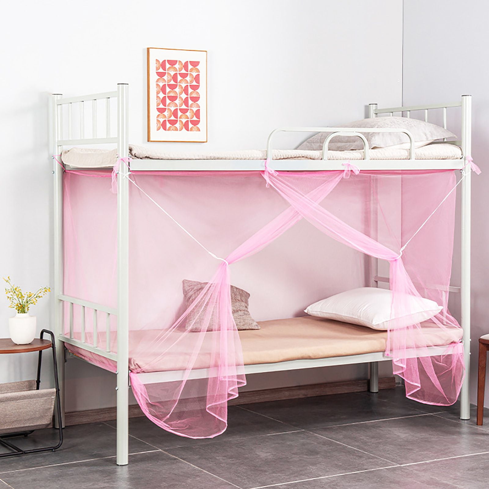 4 Corners Mosquito Net for Mosquiteros para Camas Bed Canopies Netting Bed Drapes Rectangular Mosquito Mesh for Camping Home Outdoor Travel