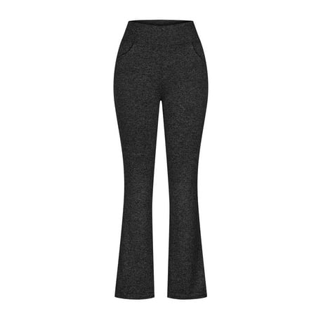 Ayolanni Flare-Leg Womens Pants Black Jegging Solid Elastic Band Leggings Lounge Pants Women L