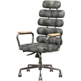 thumbnail image 1 of ACME Chaise de Bureau Pivotante Réglable en Cuir Noir, 1 of 6