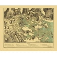 thumbnail image 2 of Beaurain 31x26 Gold Ornate Wood Framed with Double Matting Museum Art Print Titled - Boston Harbor Massachusetts - Beaurain 1776, 2 of 4