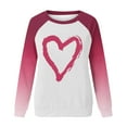 thumbnail image 5 of JTZGDY Valentines Day Cute Heart Print Shirts for Women Raglan Long Sleeve Pattern Graphic Crewneck Holiday T-Shirts Trendy Oversized Comfy Pullover Sweatshirts Multicolor#15 XXXL, 5 of 6