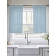 thumbnail image 6 of Sky Blue Semi Sheer Window Curtains 54 Inches Long, Modern Pure Winter Sky Blue Rod Pocket Voile Silky Chiffon Curtain Light Filtering Drapes for Living Room, Kitchen, Bedroom, 52"x54", 2 Panels, 6 of 9