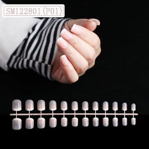 Uñas postizas europeas y americanas color piel rosa uñas francesas uñas postizas para manos y pies uñas postizas francesas