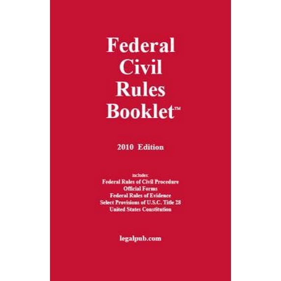 Pre-Owned 2010 Federal Civil Rules Booklet (Paperback) 1934852112 9781934852118
