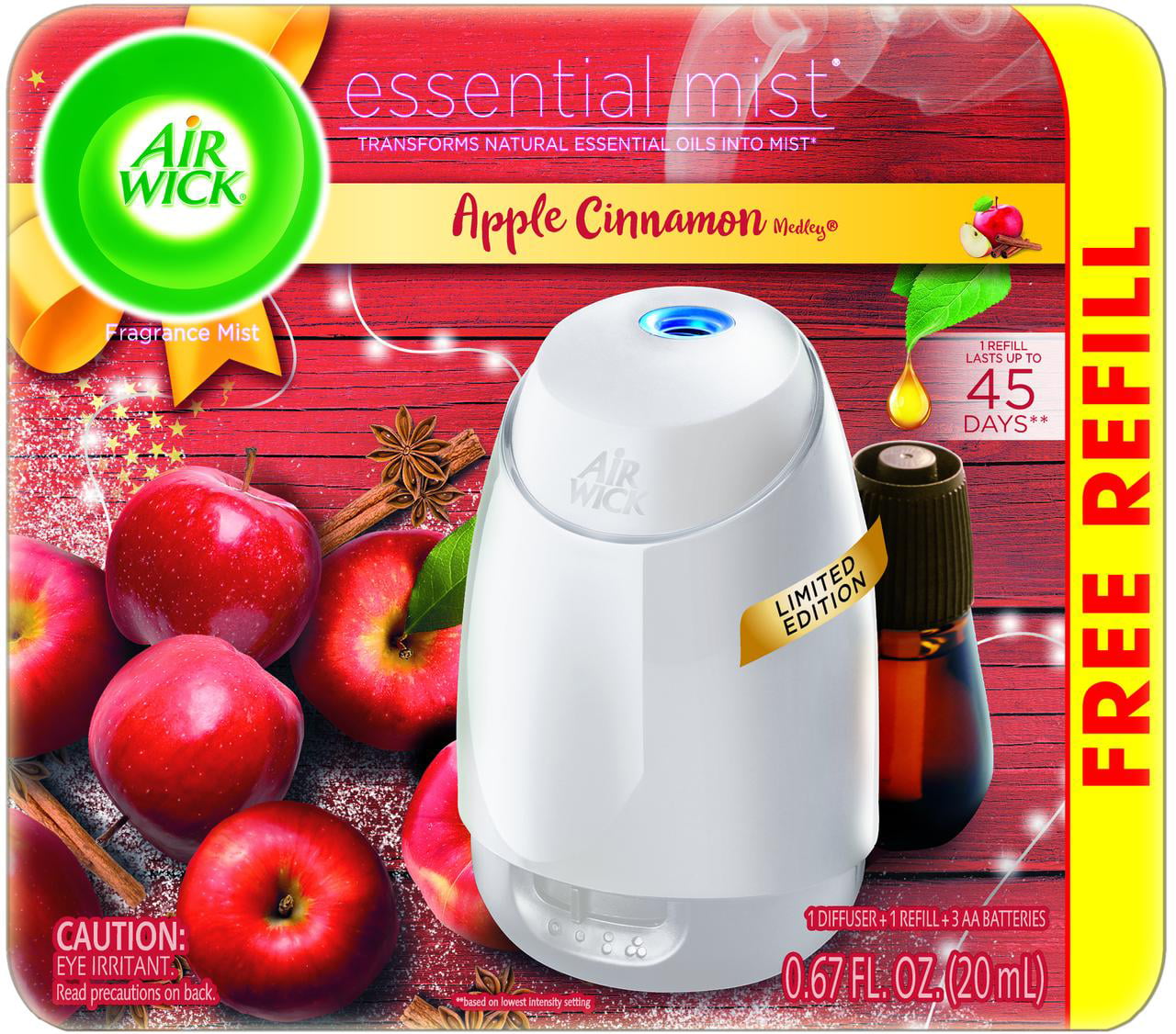 Air Wick Essential Mist Starter Kit (Diffuser + Refill), Apple