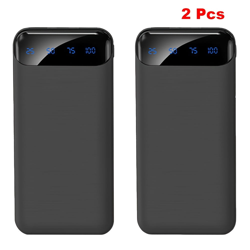 Set of 2 Portable Power Banks with a Capacity of 20000Mah, Featuring an LED Power Indicator, Quick Charging Capabilities, And Type-C/Usb Interfaces. Ideal for Charging Phones And Android Devices