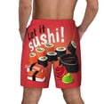 thumbnail image 4 of Balery Sushi Mens Swim Trunks Swim Shorts for Men Quick Dry Inseam Beach Shorts with Compression Liner Pocket-X-Large, 4 of 9