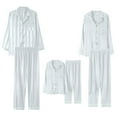 thumbnail image 3 of Matching Christmas Pajamas Satin Christmas Pajamas Long Sleeve Button down Sleepwaear Holiday Top and Pajamas Pants Christmas Eve Clothes, 3 of 5