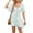 Light Green, variant on Women's Smocked Knotted Flutter Sleeve Dress with Ninety Five Percent Polyester and Five Percent Spandex for Daily Wear