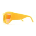 thumbnail image 3 of Oversized Sporty Wrap Color Mirror Trendy Thick Plastic Sunglasses Orange Mirror, 3 of 4
