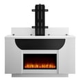 thumbnail image 6 of Aveena White 76" Led Lit Wood Electric Fireplace with TV Lift, 6 of 11