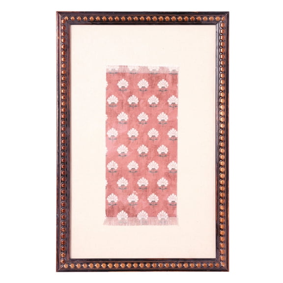 Beautiful Framed Floral Block Print Wall Art by Drew Barrymore 11.5" X 18"