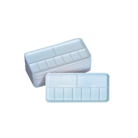 Jack Richeson Plastic 7 Well Palette Trays, 3-1/4 x 7-1/4 Inches, Pack of 12