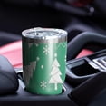 thumbnail image 4 of 30oz Green Christmas Tree Pattern Tumblers Stainless Steel Tumbler with Lid and Straw,Vacuum Insulated Double Wall Travel Tumbler Cups Mug with Cleaning Brush for Coffee,Tea, 4 of 7