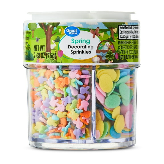 Great Value 4-in-1 Spring Pastel Decorating Sprinkles, 2.68 oz