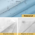 thumbnail image 4 of No Hook Shower Curtain with Snap in Liner, Minimalist Light Blue Gradient Texture Waterproof Bath Curtain Double Layers with See Through Top Window, Modern Monochrome Art Shower Curtains 36x72in, 4 of 9