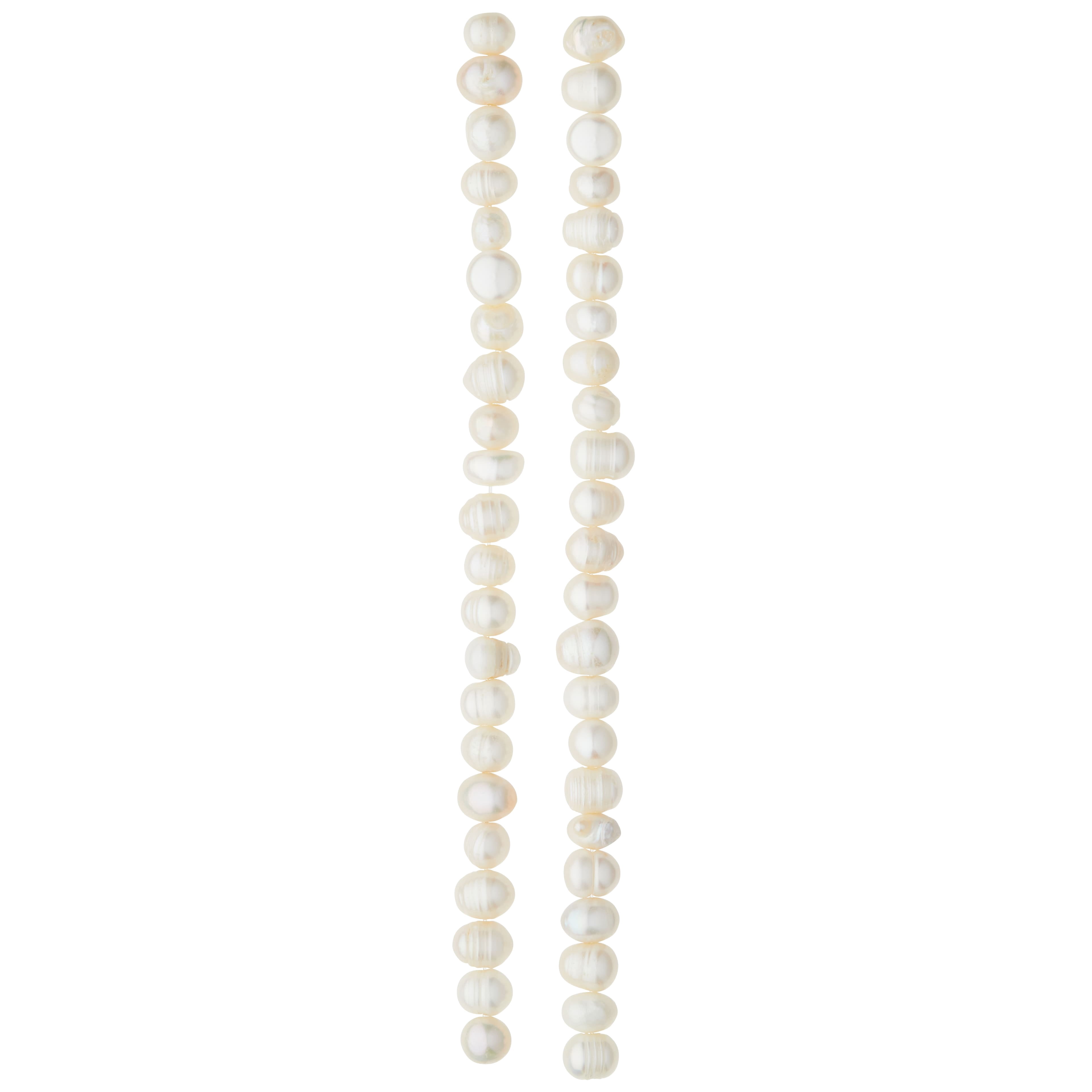 Bead Landing White Pearl Rondelle Beads, 8mm, 12 Pack