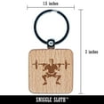 thumbnail image 2 of Squat Weightlifting Exercise Workout Gym Square Keychain Charm Tag - Engraved Wood, 2 of 6