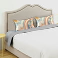 thumbnail image 3 of Yayeee Pillowcase King Size Set of 2 Satin Wrinkle Resistant Pillow Case, Beige Rainbow Clouds, 3 of 7